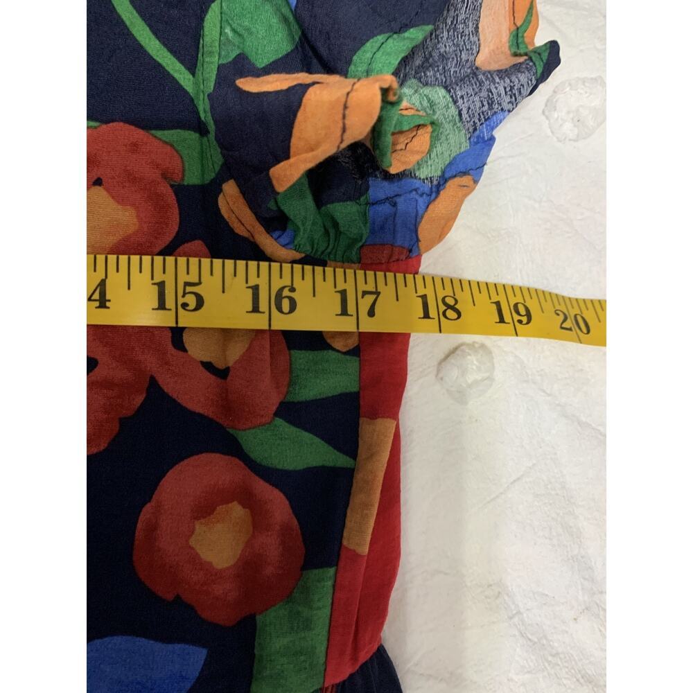 Entro Tropical Floral Maxi Dress V Neck flutter Sleeve S Resort Beachy Vacay - Picture 3 of 12